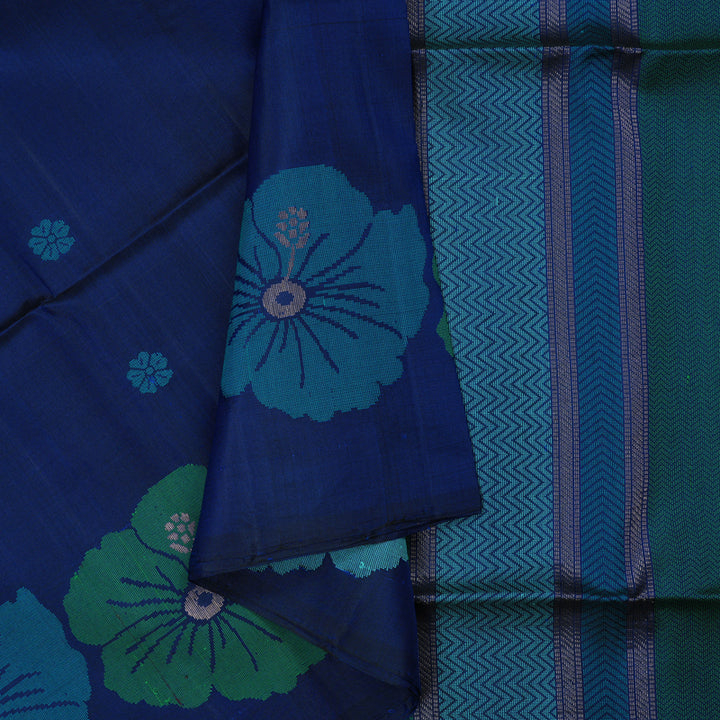 Hayagrivas Royal Blue Handloom Soft Silk Saree KSBE87A11-2