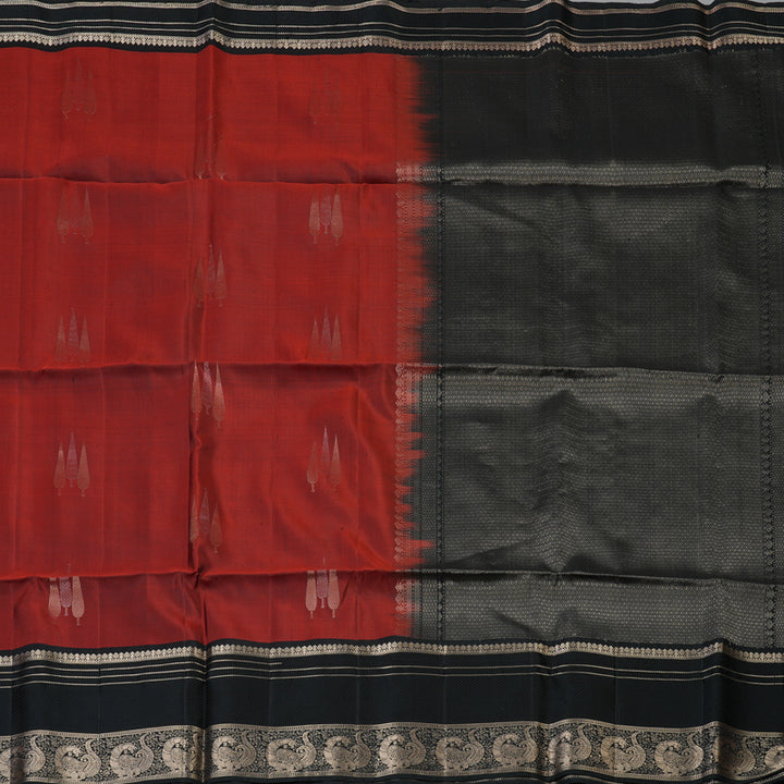 Hayagrivas Rust Orange Handloom Soft Silk Saree KSBE87A13-3