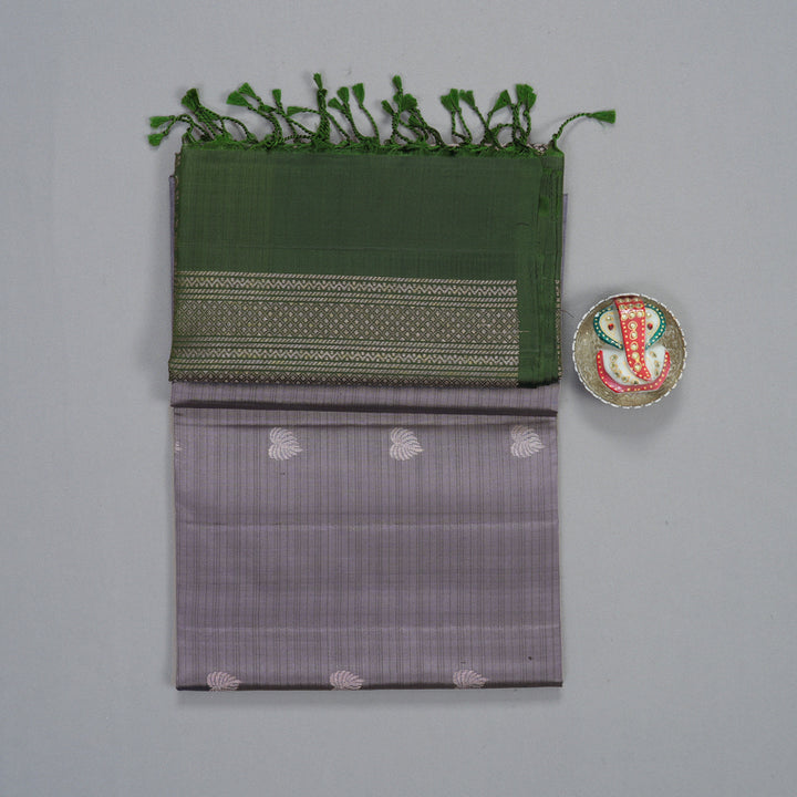 Hayagrivas Lilac-Grey Handloom Soft Silk Saree KSBE87A14-1