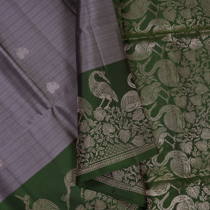 Hayagrivas Lilac-Grey Handloom Soft Silk Saree KSBE87A14-1