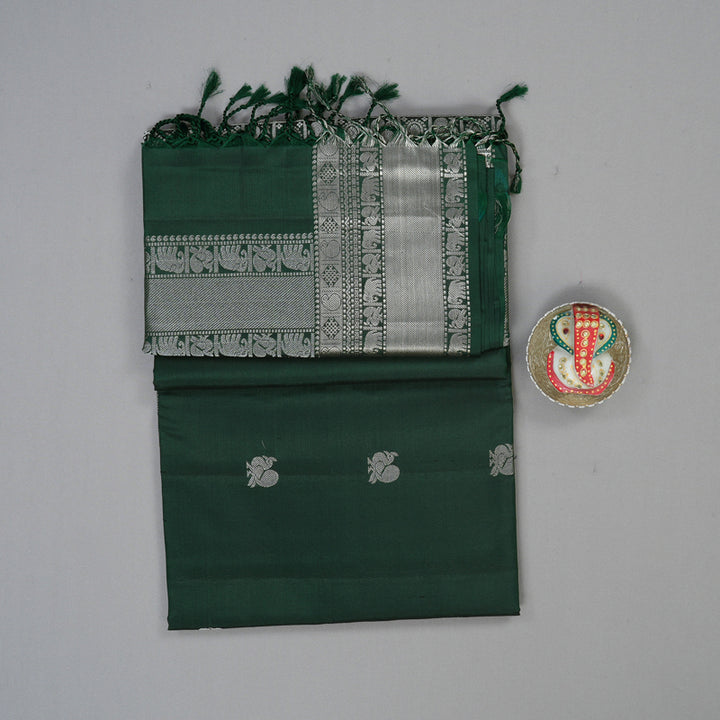 Hayagrivas Bottle Green Handloom Soft Silk Saree KSBE87A6-2