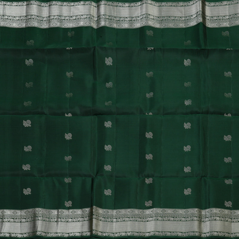 Hayagrivas Bottle Green Handloom Soft Silk Saree KSBE87A6-2