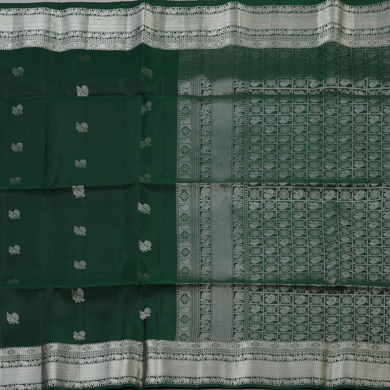 Hayagrivas Bottle Green Handloom Soft Silk Saree KSBE87A6-2
