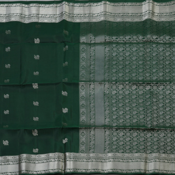 Hayagrivas Bottle Green Handloom Soft Silk Saree KSBE87A6-2