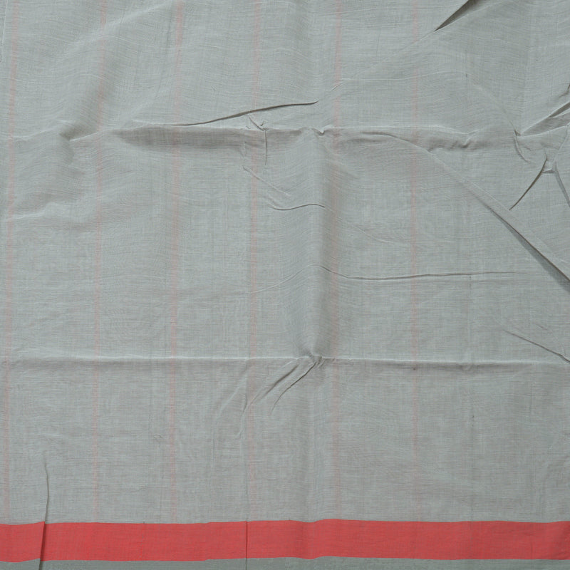 Hayagrivas Light Grey Handloom Cotton Saree KSBE89A2-2