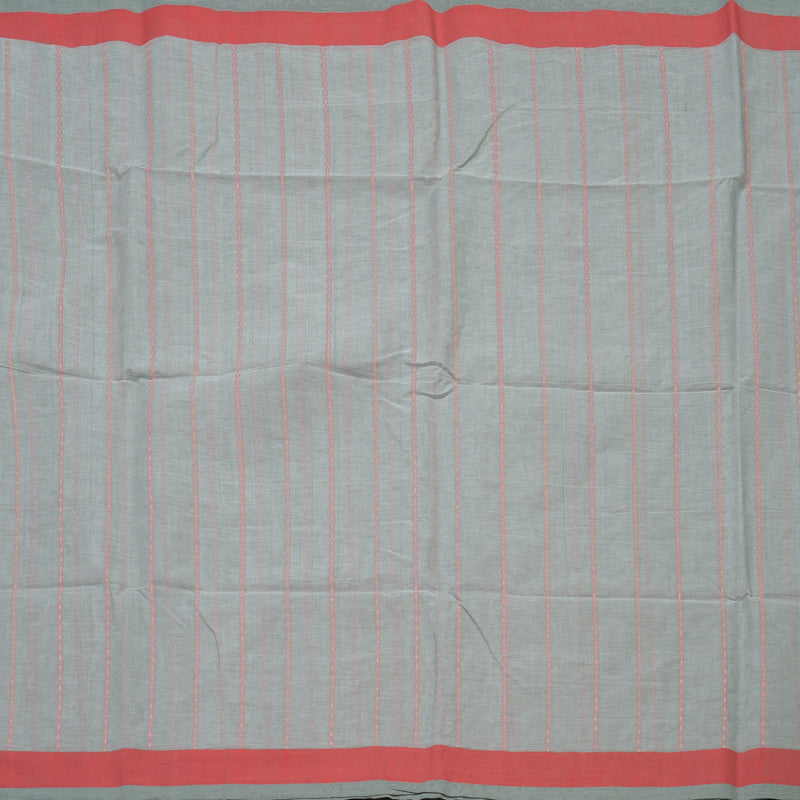 Hayagrivas Light Grey Handloom Cotton Saree KSBE89A2-2