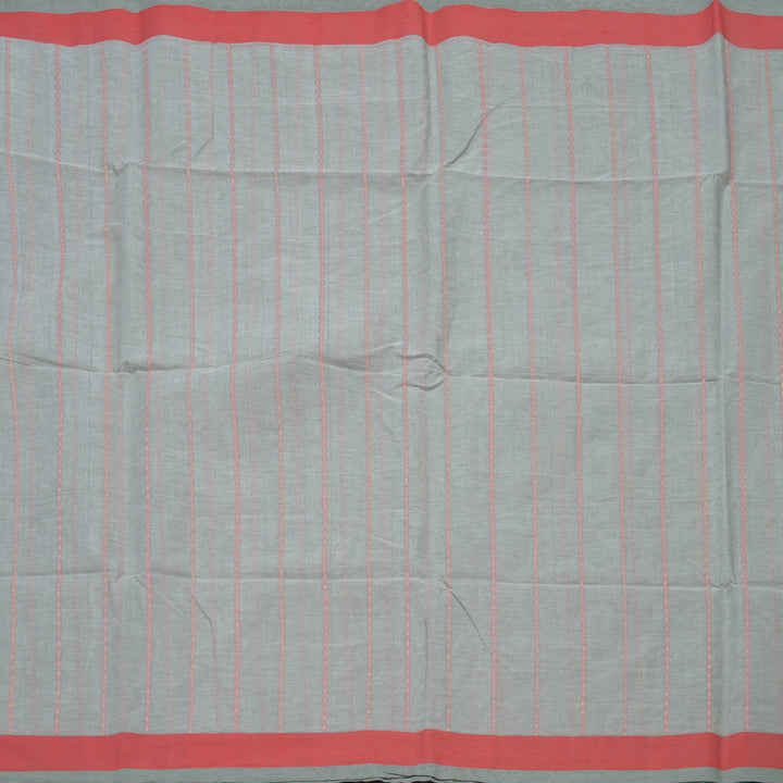 Hayagrivas Light Grey Handloom Cotton Saree KSBE89A2-2