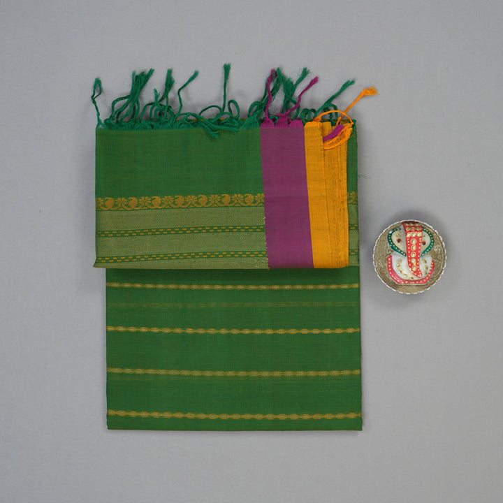 Hayagrivas Green Handloom Cotton Saree KSBE89A2-3