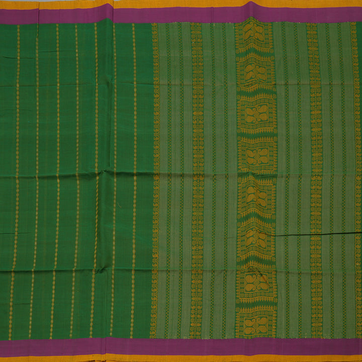 Hayagrivas Green Handloom Cotton Saree KSBE89A2-3