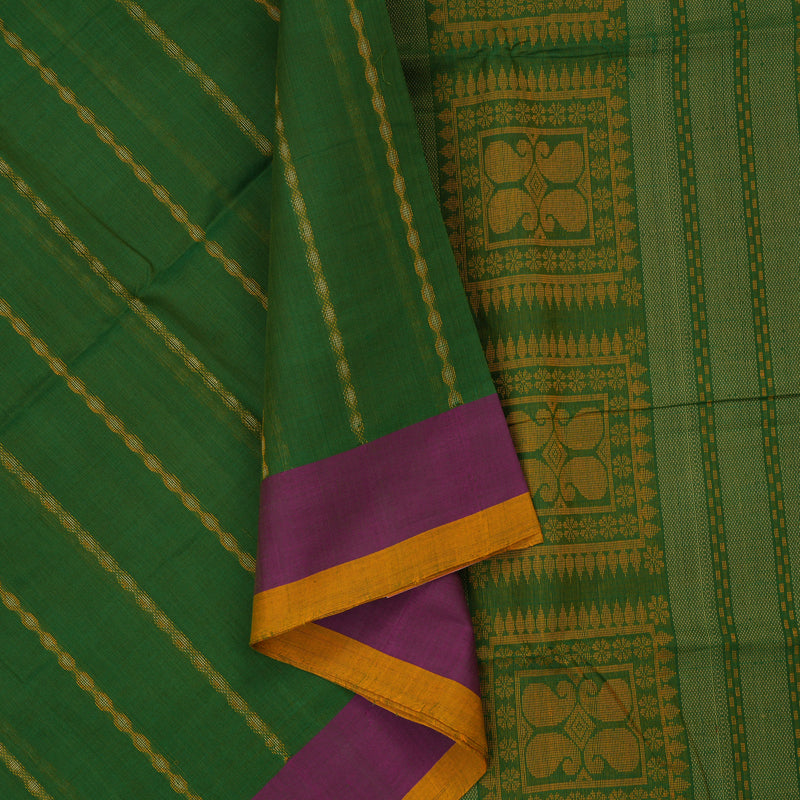 Hayagrivas Green Handloom Cotton Saree KSBE89A2-3