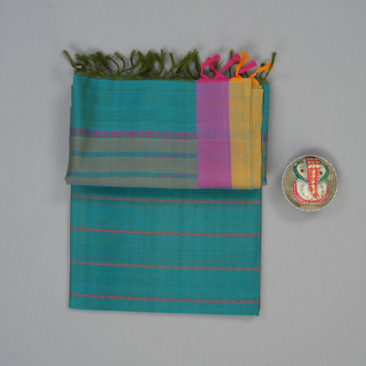 Hayagrivas Cyan Blue Handloom Cotton Saree KSBE89A2-4