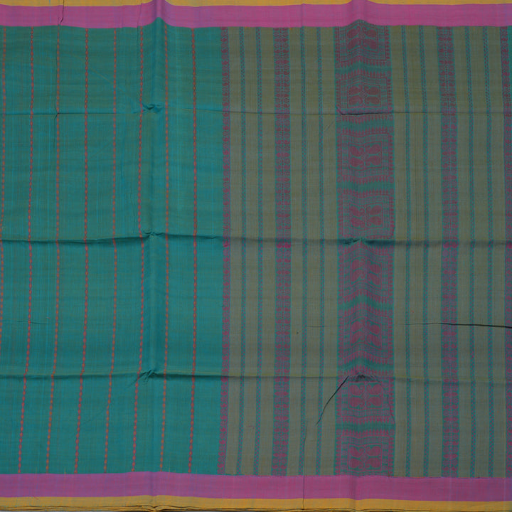 Hayagrivas Cyan Blue Handloom Cotton Saree KSBE89A2-4