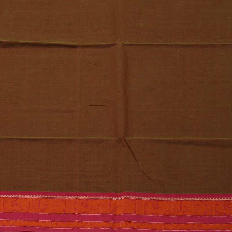 Hayagrivas Rust Handloom Cotton Saree KSBE89A3-2