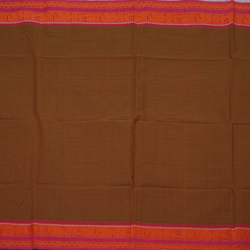 Hayagrivas Rust Handloom Cotton Saree KSBE89A3-2