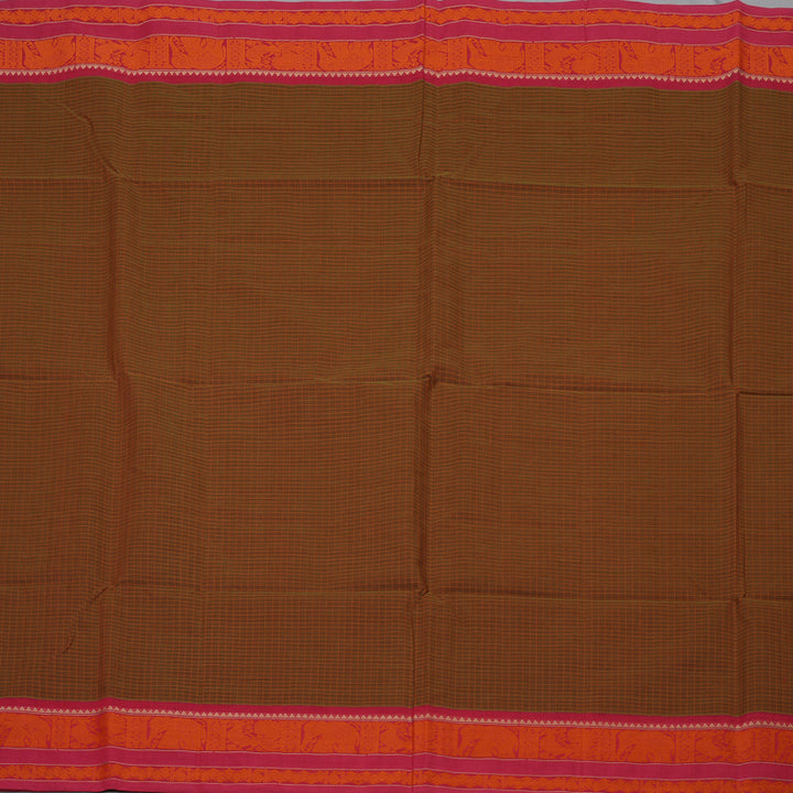 Hayagrivas Rust Handloom Cotton Saree KSBE89A3-2