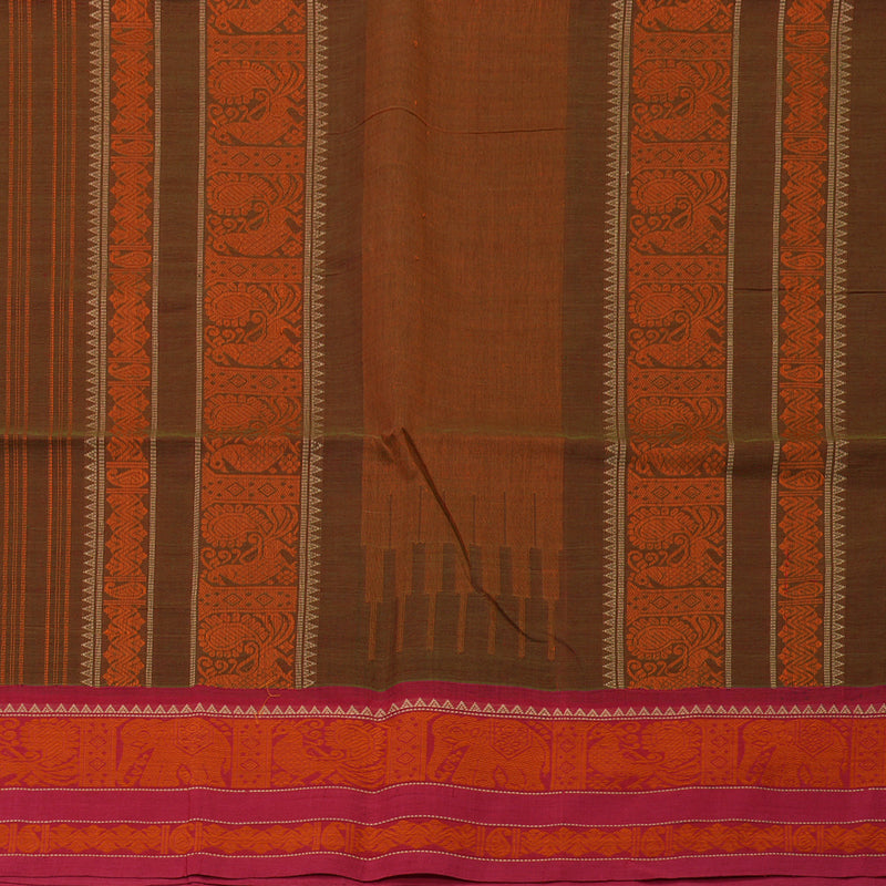 Hayagrivas Rust Handloom Cotton Saree KSBE89A3-2