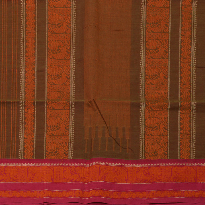 Hayagrivas Rust Handloom Cotton Saree KSBE89A3-2