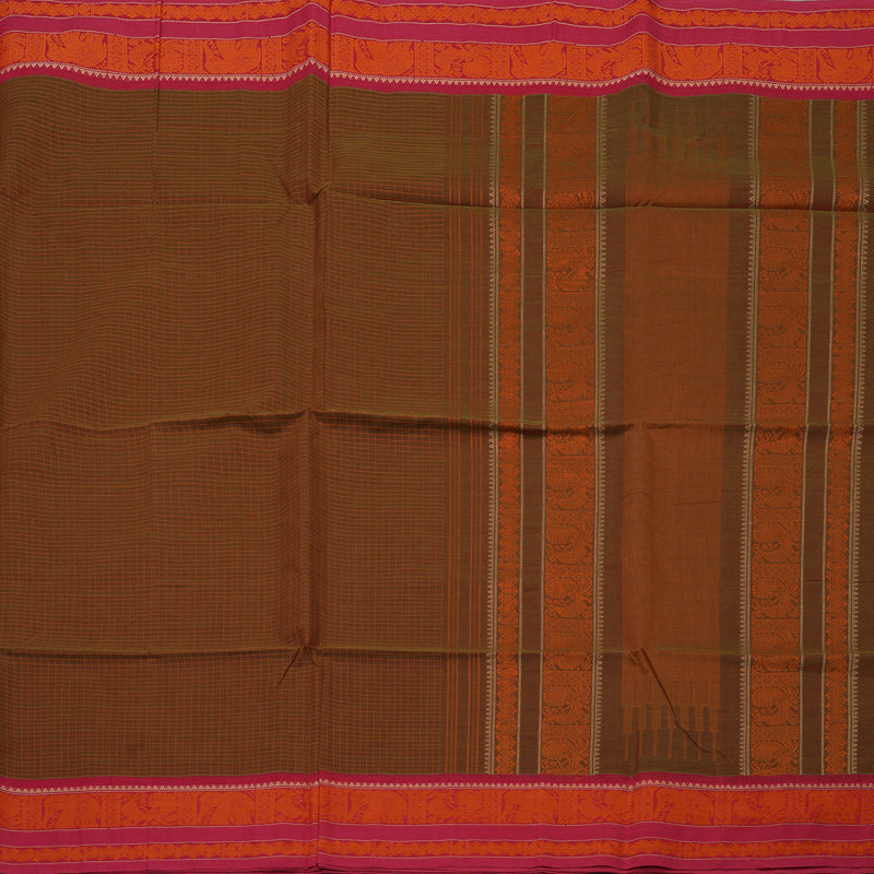Hayagrivas Rust Handloom Cotton Saree KSBE89A3-2
