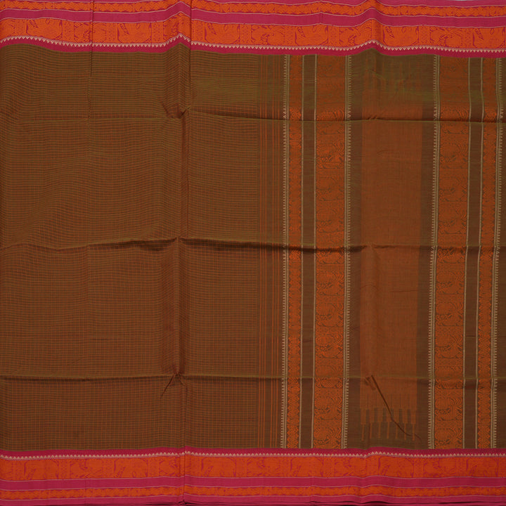 Hayagrivas Rust Handloom Cotton Saree KSBE89A3-2
