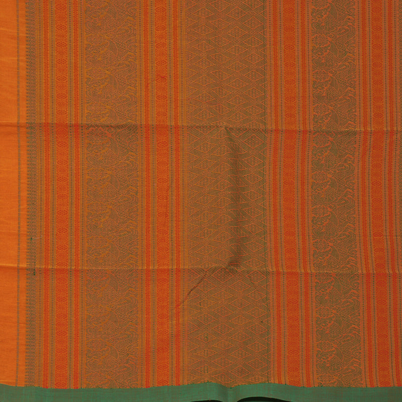 Hayagrivas Turmeric Orange Handloom Cotton Saree KSBE89A4-2