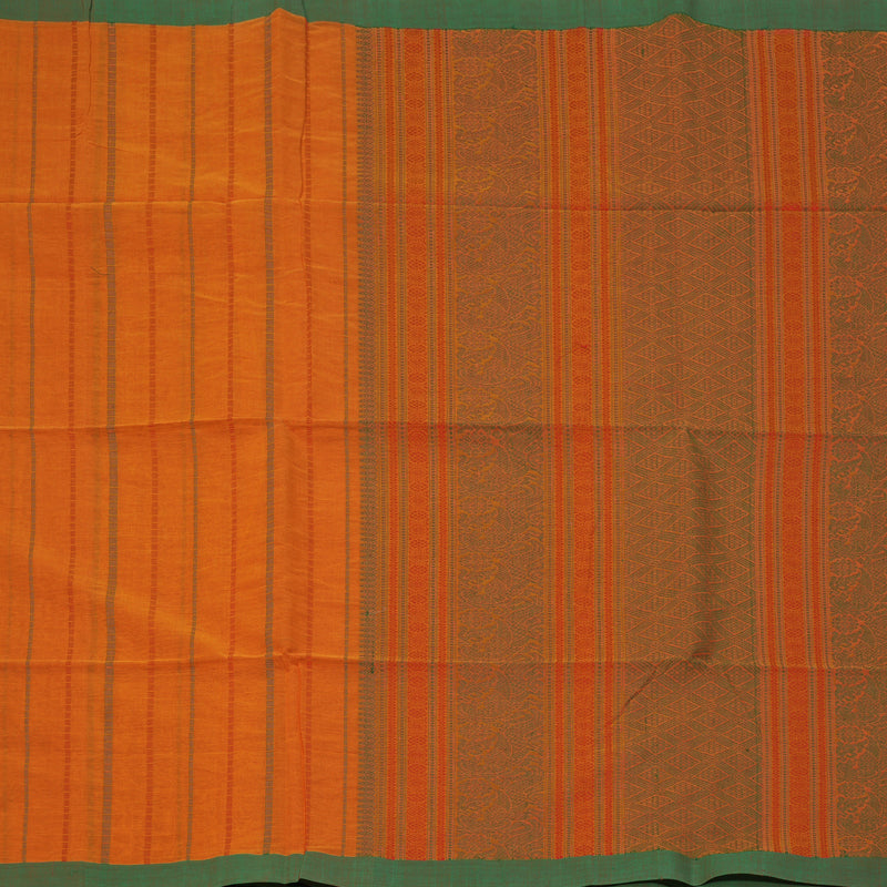 Hayagrivas Turmeric Orange Handloom Cotton Saree KSBE89A4-2