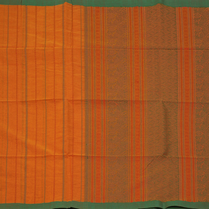 Hayagrivas Turmeric Orange Handloom Cotton Saree KSBE89A4-2