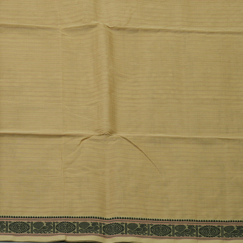 Hayagrivas Khaki Brown Handloom Cotton Saree KSBE89A6-2