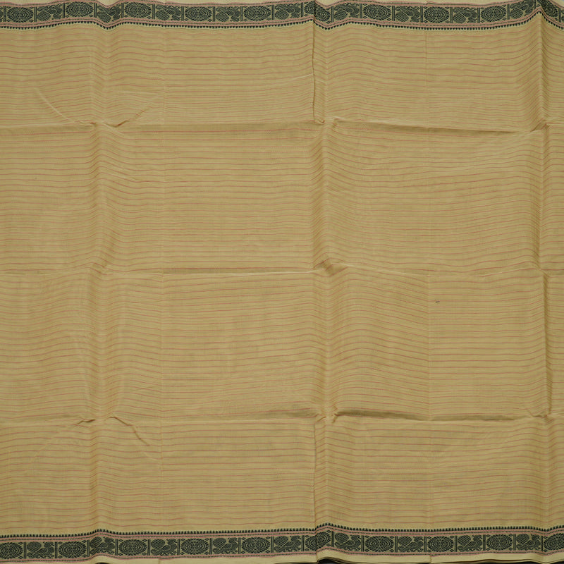Hayagrivas Khaki Brown Handloom Cotton Saree KSBE89A6-2