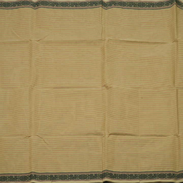 Hayagrivas Khaki Brown Handloom Cotton Saree KSBE89A6-2