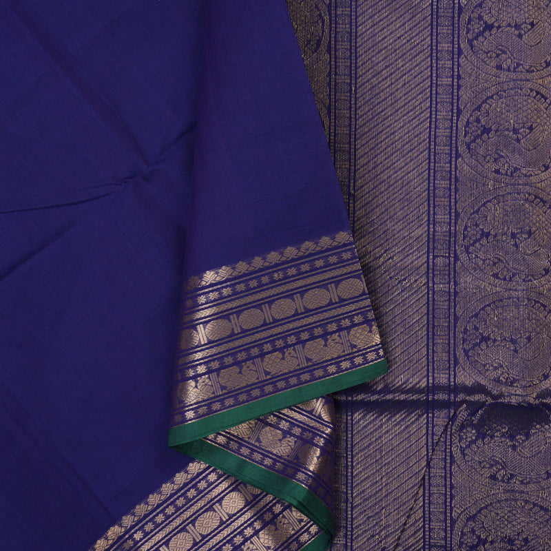 Hayagrivas Purplish-Blue Handloom Cotton Saree KSBE89A7-4