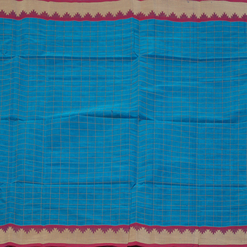 Hayagrivas Aqua Blue Handloom Cotton Saree KSBE90A1-2
