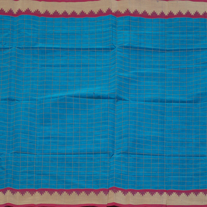 Hayagrivas Aqua Blue Handloom Cotton Saree KSBE90A1-2