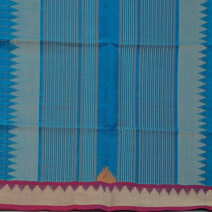 Hayagrivas Aqua Blue Handloom Cotton Saree KSBE90A1-2