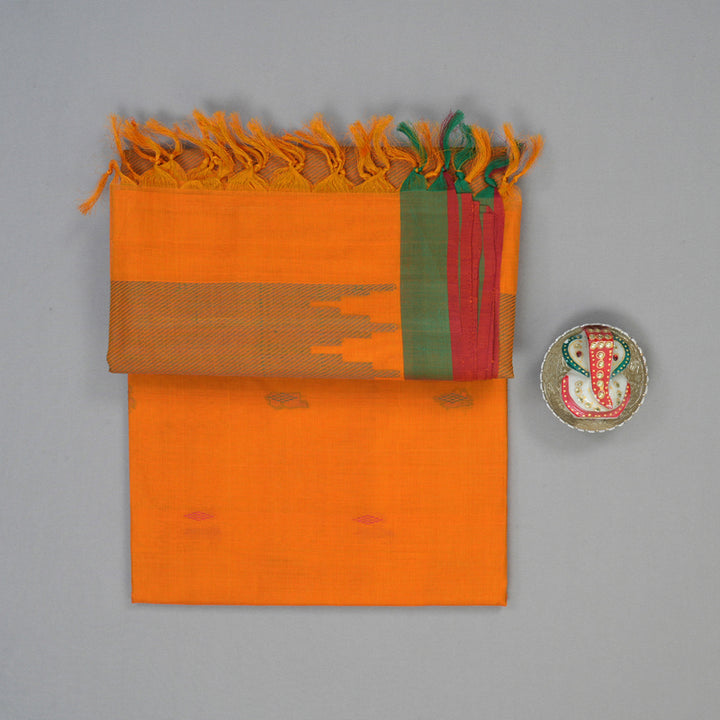 Hayagrivas Orange Handloom Cotton Saree KSBE90A11-2