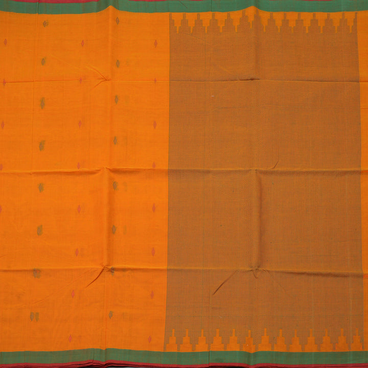 Hayagrivas Orange Handloom Cotton Saree KSBE90A11-2