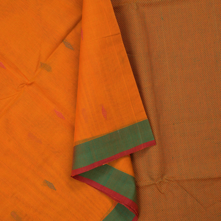 Hayagrivas Orange Handloom Cotton Saree KSBE90A11-2