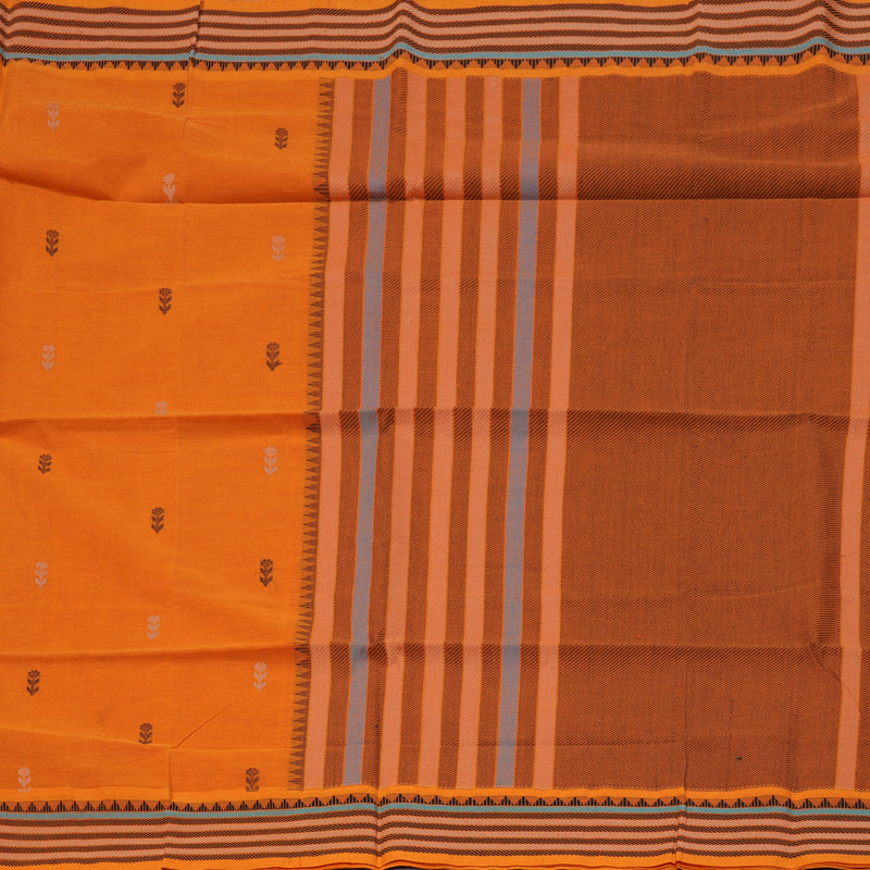 Hayagrivas Orange Handloom Cotton Saree KSBE90A5-5