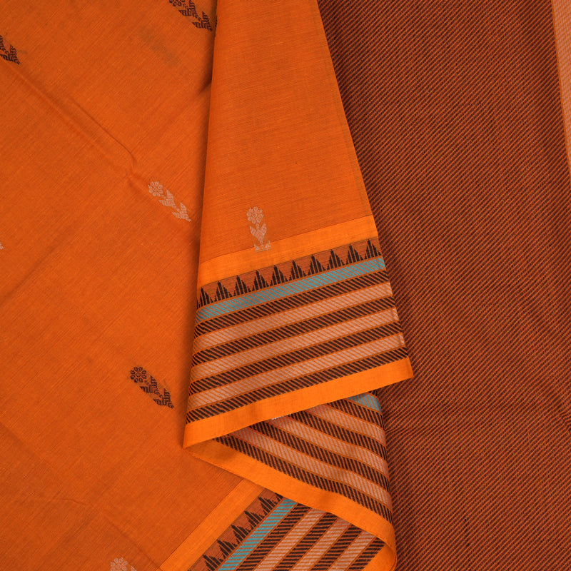 Hayagrivas Orange Handloom Cotton Saree KSBE90A5-5