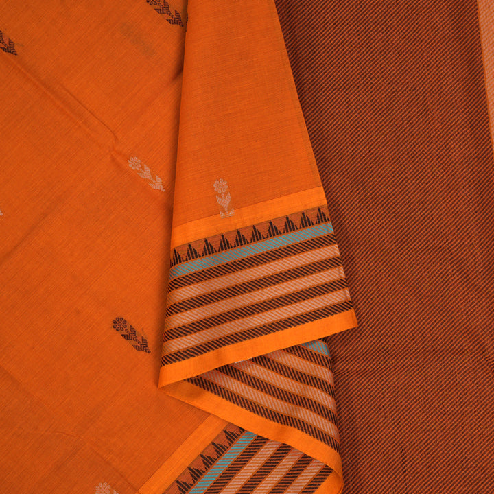 Hayagrivas Orange Handloom Cotton Saree KSBE90A5-5