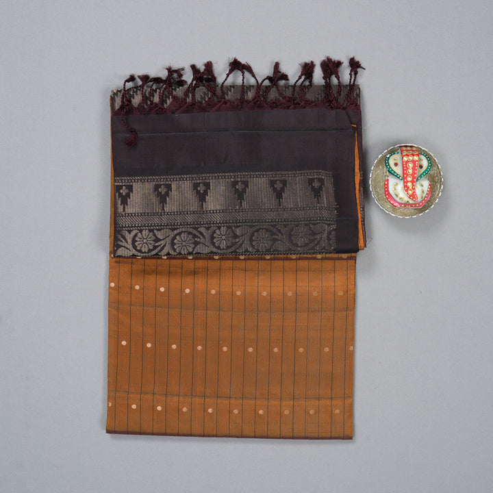 Hayagrivas Rust Orange Handloom Soft Silk Saree KSBE91A6-3