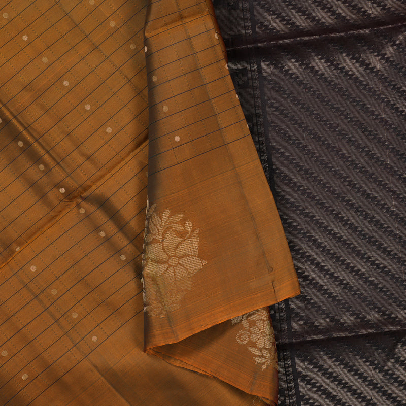 Hayagrivas Rust Orange Handloom Soft Silk Saree KSBE91A6-3
