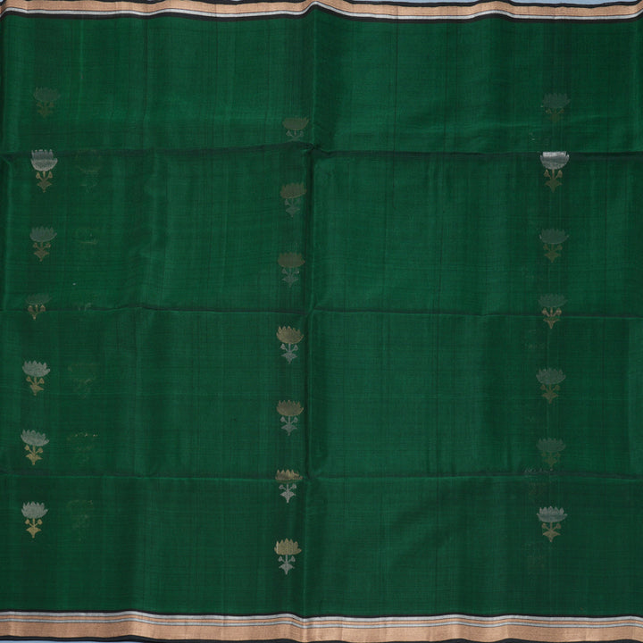 Hayagrivas Bottle Green Kora Silk Cotton Saree KSBE92A10-2