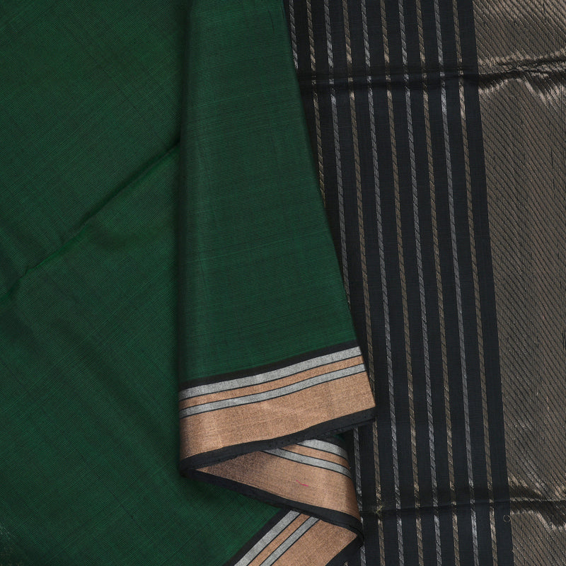 Hayagrivas Bottle Green Kora Silk Cotton Saree KSBE92A10-2