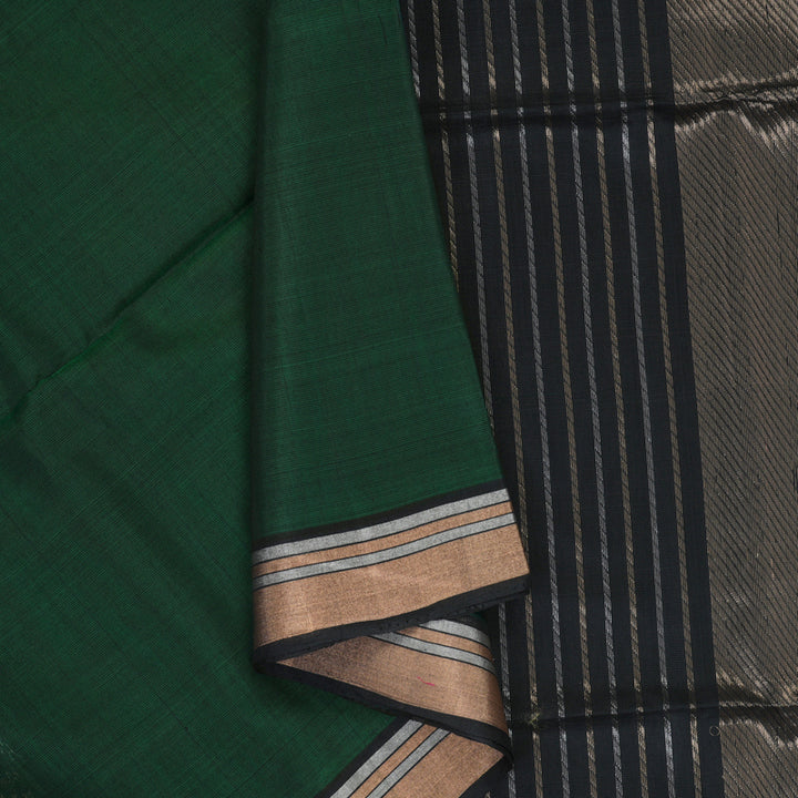 Hayagrivas Bottle Green Kora Silk Cotton Saree KSBE92A10-2
