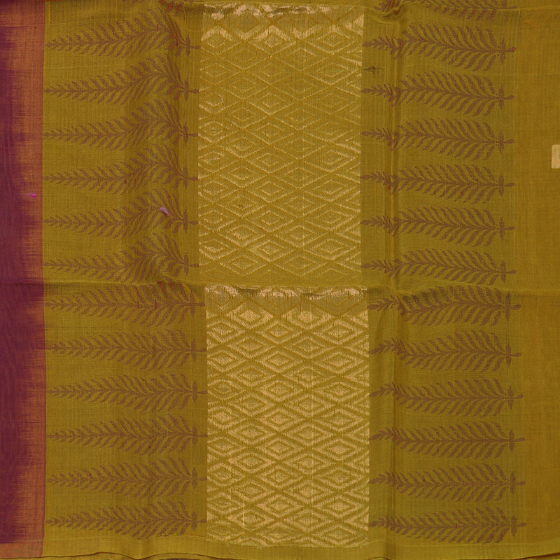 Hayagrivas Pinkish-Maroon Kora Silk Cotton Saree KSBE92A10-9