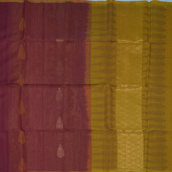 Hayagrivas Pinkish-Maroon Kora Silk Cotton Saree KSBE92A10-9