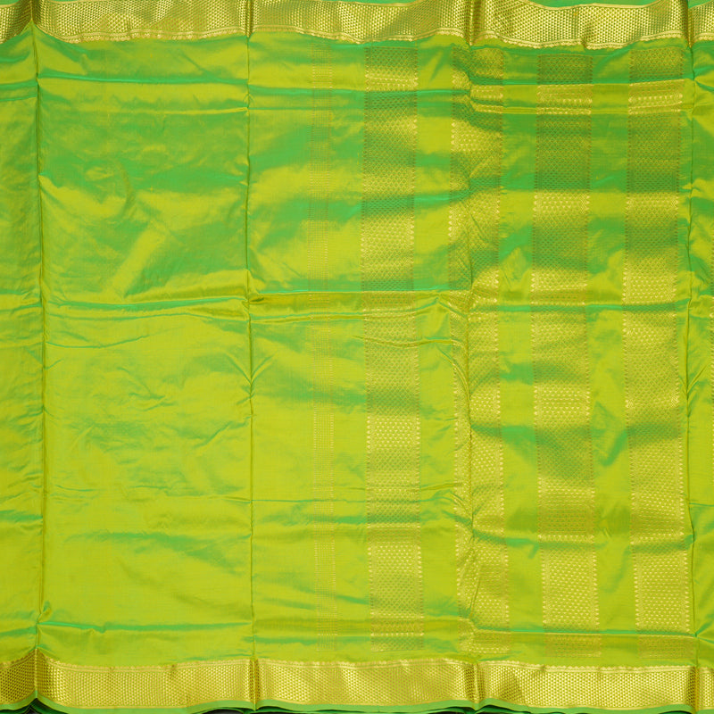 Hayagrivas Handloom Fluorescent Green Ten Yards Silk Saree KSBE94A2-2