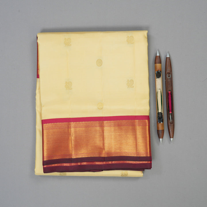 Hayagrivas Handloom Sandal Ten Yards Silk Saree KSBE96A11-1
