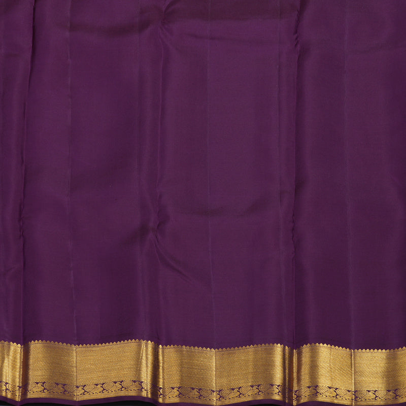 Hayagrivas Handloom Peach Pink Kanjivaram Silk Saree with Purple Border KSBE96A13-6