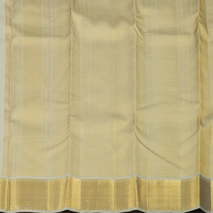 Hayagrivas Handloom Beige Kanjivaram Silk Saree KSBE96A15-1